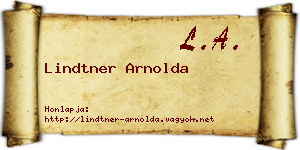Lindtner Arnolda névjegykártya